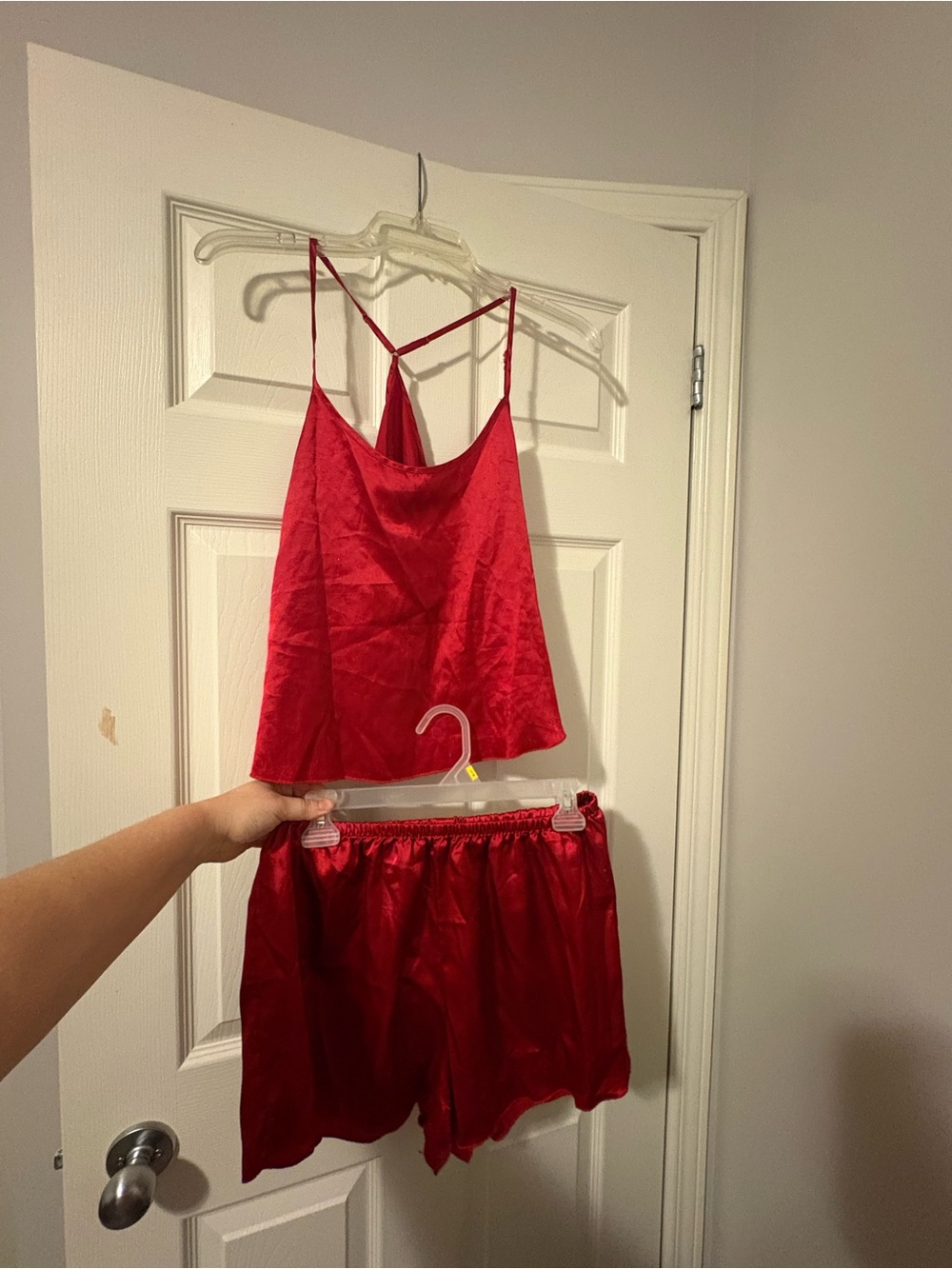 Satin Cami & Short Sleep Set - Red